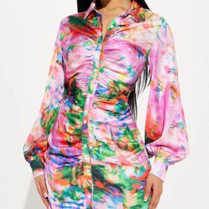 Fashion Nova Multicolor Abstract Mini Dress
